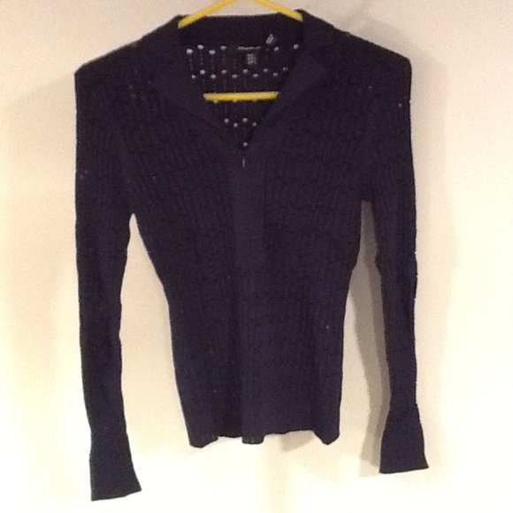 " SPORTY POINTELLE COLLARED KNITTED TOP "  from  KAREN MILLEN - Picture 4 of 5